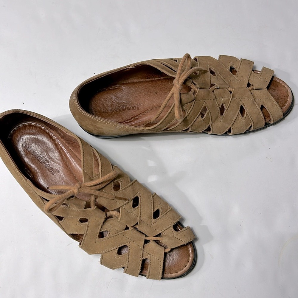 Beautifeel Sandals Womens 40 Olympus Gladiator Wedge Casual Brown LaceUp OpenToe